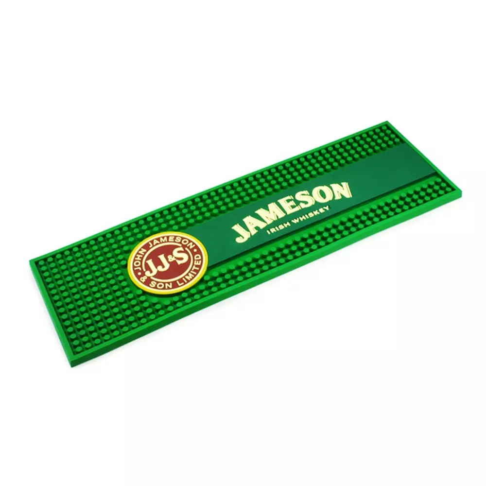 Custom Bar Spill Mat for Glasses with Printed Beer Logo 