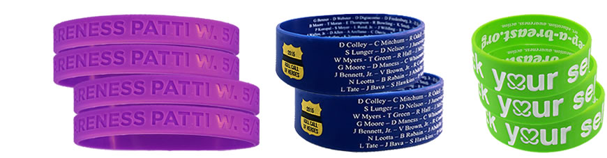 Promotional silicone rubber wristbands