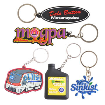 Custom shaped rubber keychains