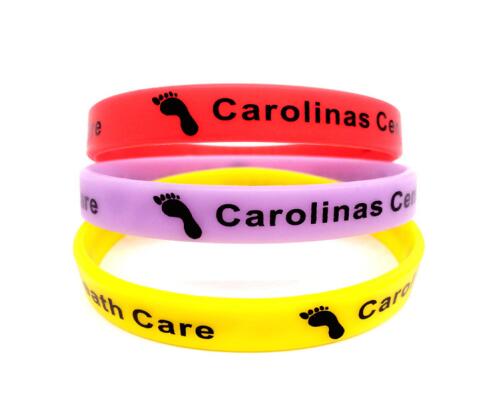 Debossed Filled Segmented Silicone Bracelets with Custom Print