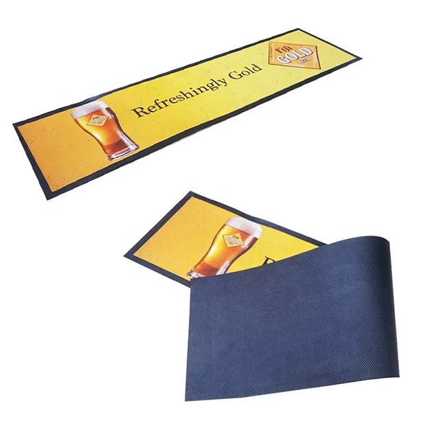 Custom Design Non Woven Polyester Bar Mat for Beer Brand Promotion