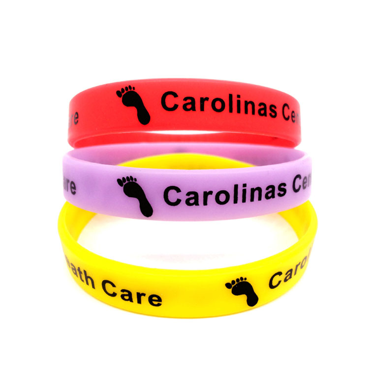 Sports Silicone Rubber Wristbands with Color Printed Logo