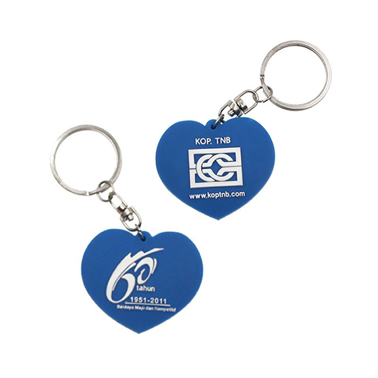 Custom Shaped 2D Full Color Print PVC Rubber Key Chains with Logo