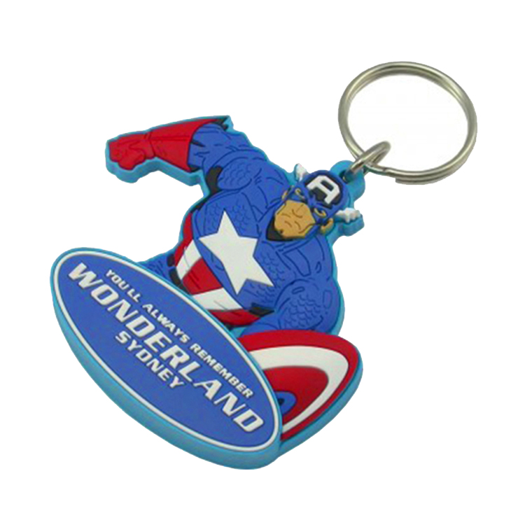 Souvenir Promotional Rubber Keychains Customized Logo Print