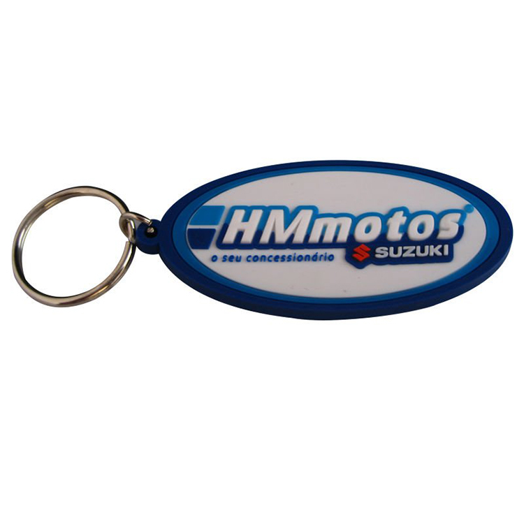 Promotional Custom Imprinted Round Shape Rubber Keychains 