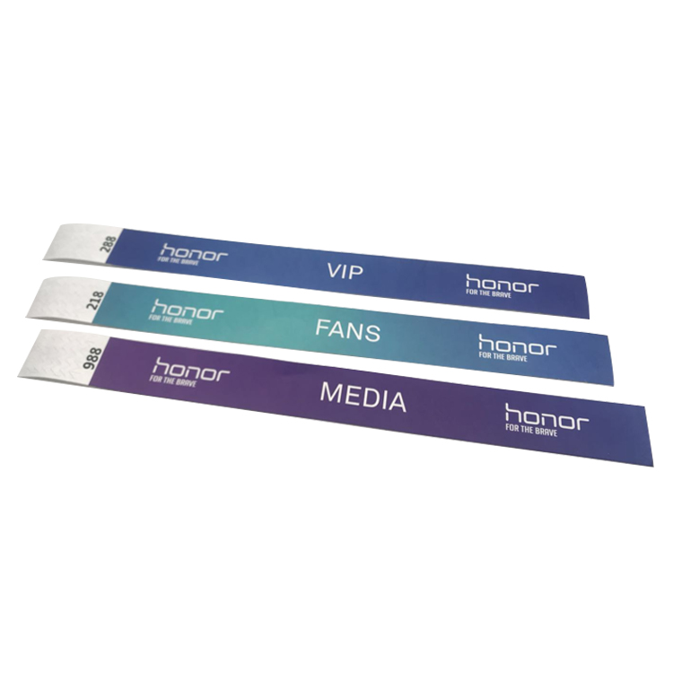 Printed Promotional Custom Tyvek Paper Event Wristbands