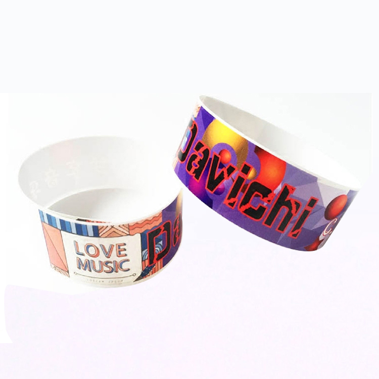 Waterproof Tyvek Paper Wristbands with Custom Design for Events