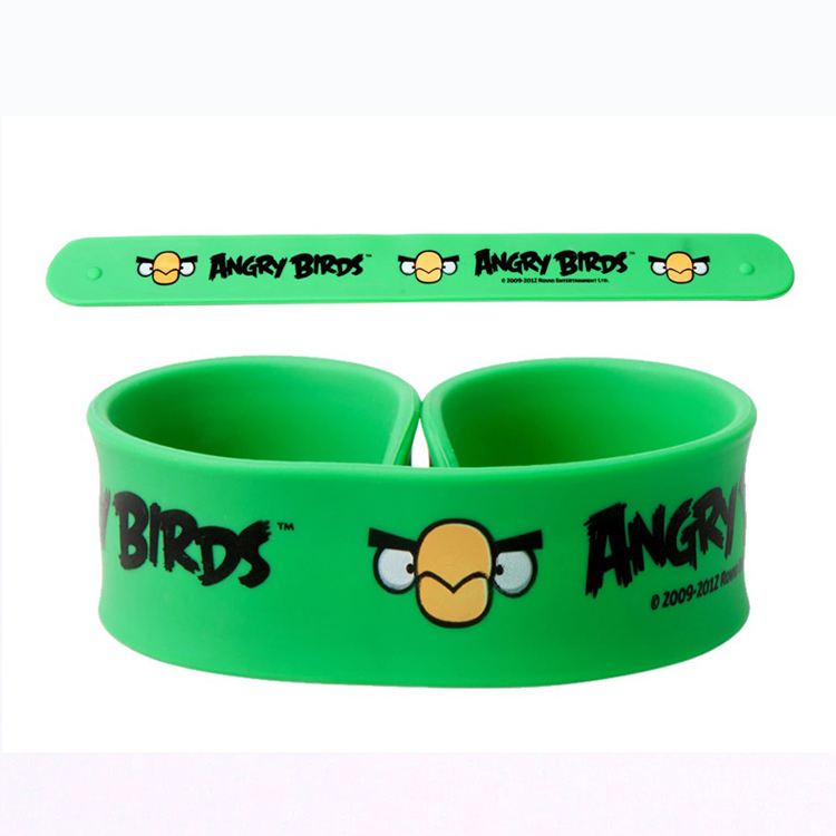 Promotional Printed Rubber Slap Wristband for Sale