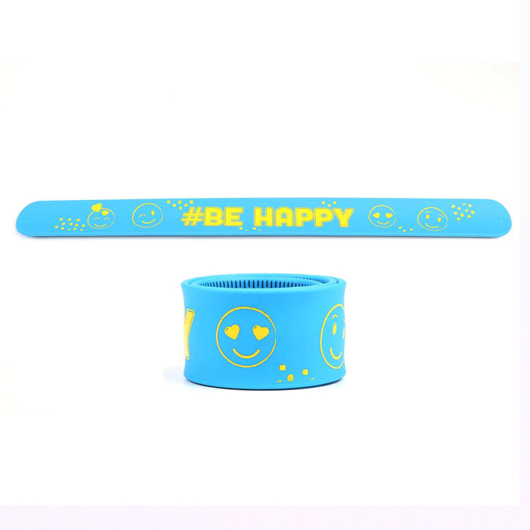 Customized Logo Promotional Silicone Rubber Slap Bracelet 