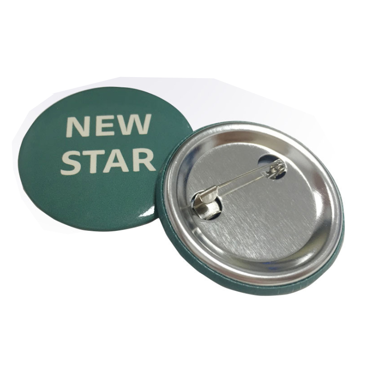 Personalized Printed Tin Button Badge with Safety Pin