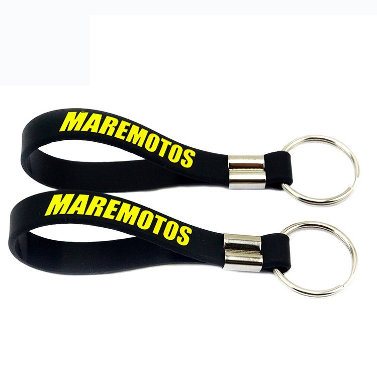 Custom Keychain - Silicone With Ink Imprint - 1ct - Black