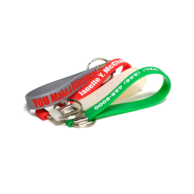 Custom Print Promotional Keychain for Silicone Rubber Wristbands