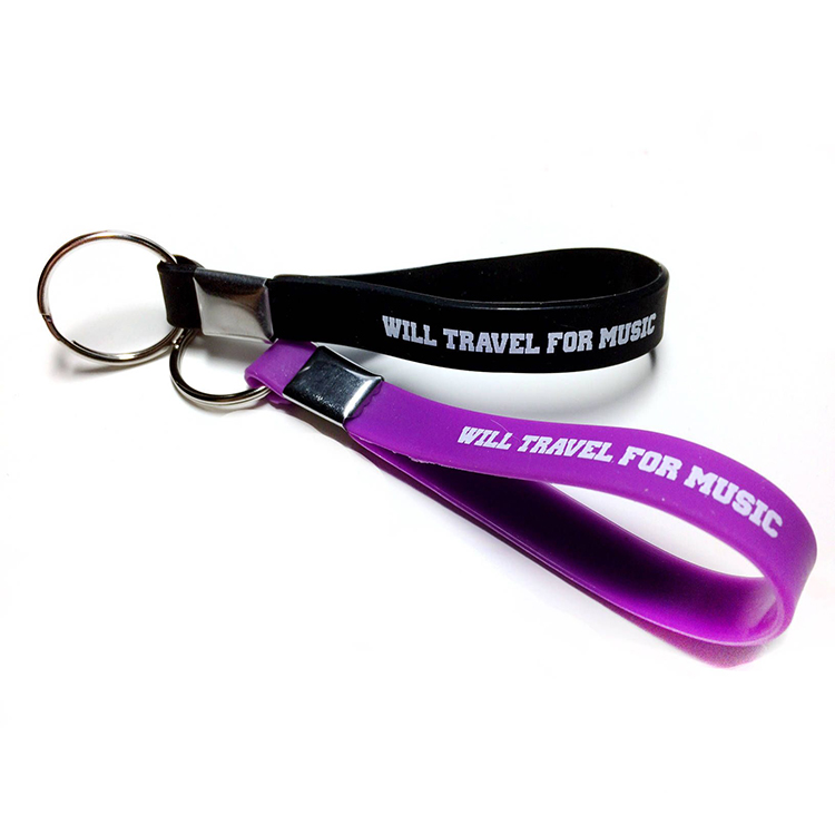 Promotional Custom Logo Silicone Wristband with Keychain