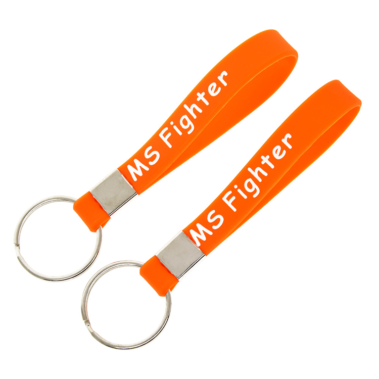 Promotional Silicone Keychain Wrist Bracelet with Custom Logo