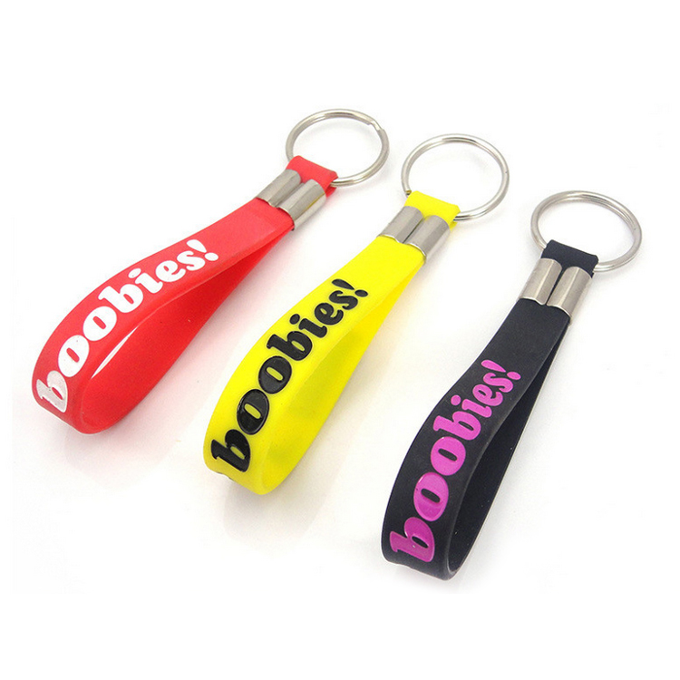 Personalized Keychain Bracelet Rubber Wristbands for Promotional Giveaways