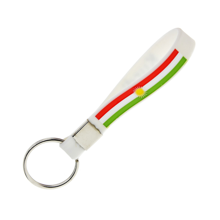 Promotional Customized Silicone Rubber Keychain Wristbands 