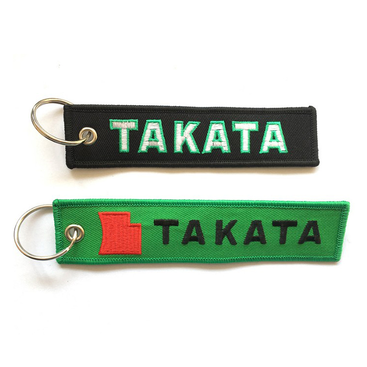 Promotional Souvenir Woven Embroidery Key Chain